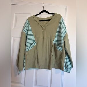 NWOT BOUTIQUE Striped Green and Blue Sweater